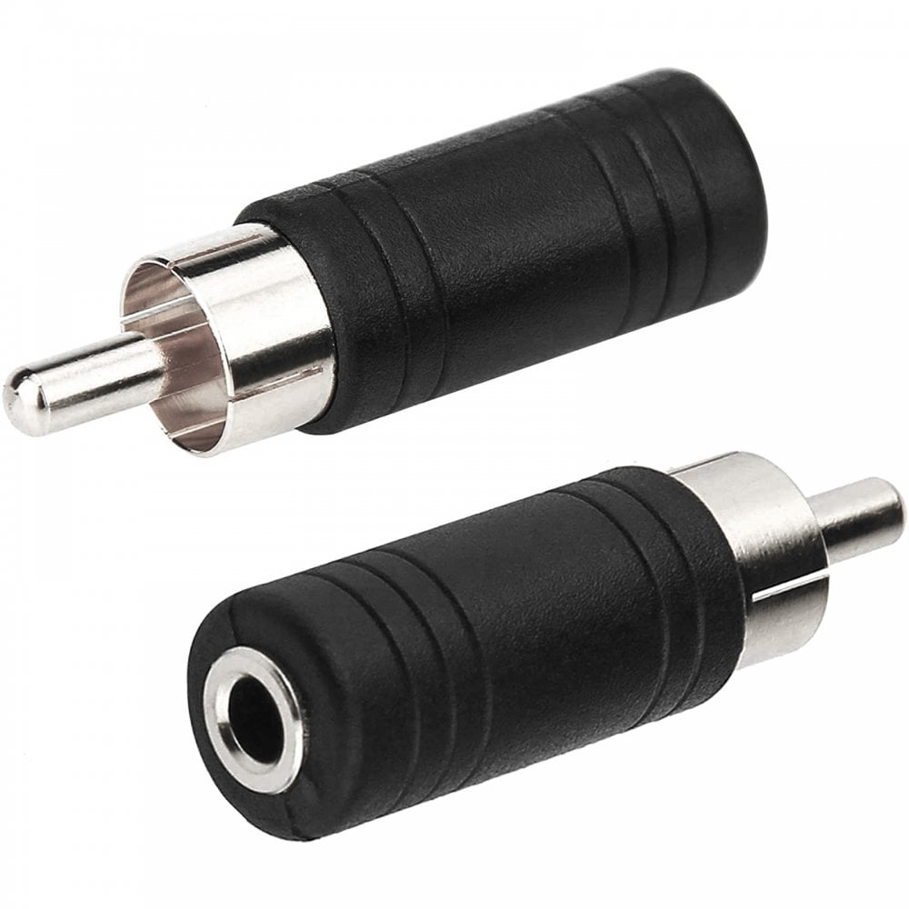 RCA Phono Plug to 3.5mm Mono Jack Socket Adapter