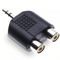 3.5mm Stereo Jack Plug to 2 x RCA Phono Sockets Adapter