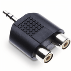 3.5mm Stereo Jack Plug to 2 x RCA Phono Sockets Adapter