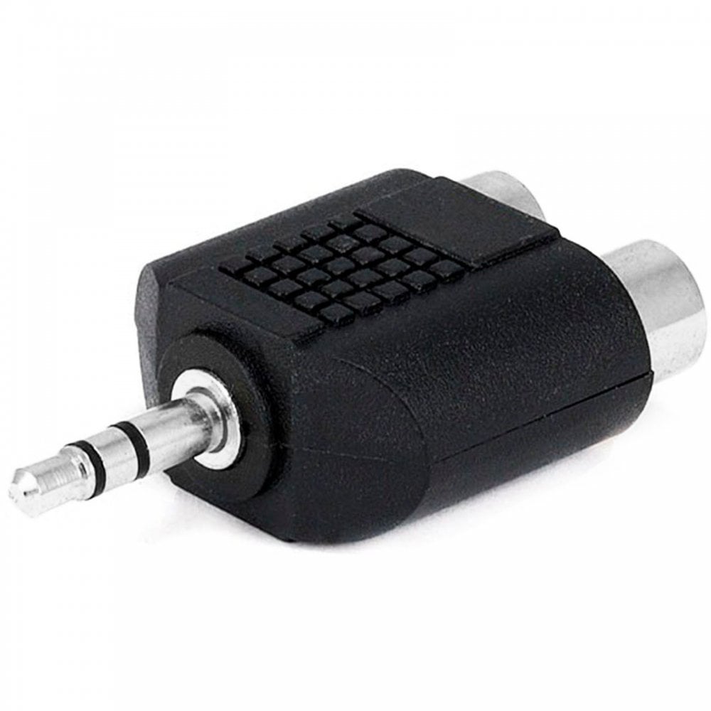 3.5mm Stereo Jack Plug to 2 x RCA Phono Sockets Adapter