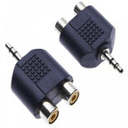 3.5mm Stereo Jack Plug to 2 x RCA Phono Sockets Adapter