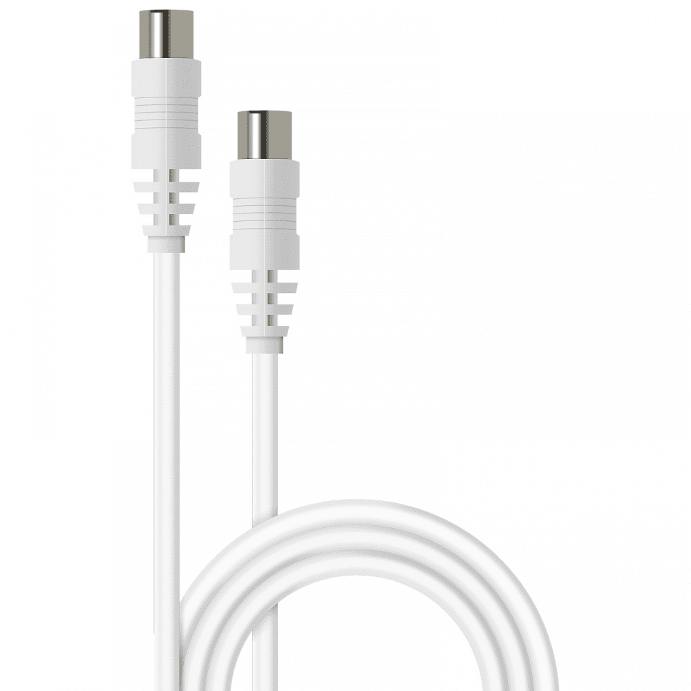 Standard Coaxial Leads for Aerial Satellite White 1M 2M 4M & 10M