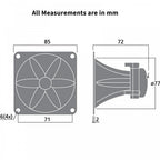 Pair of Square Piezo Horn Tweeters 3 1/4 inch x 3 1/4 inch