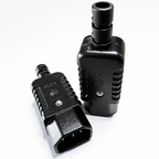 Pair Of Heavy Duty In-line IEC Male Rewireable Plugs