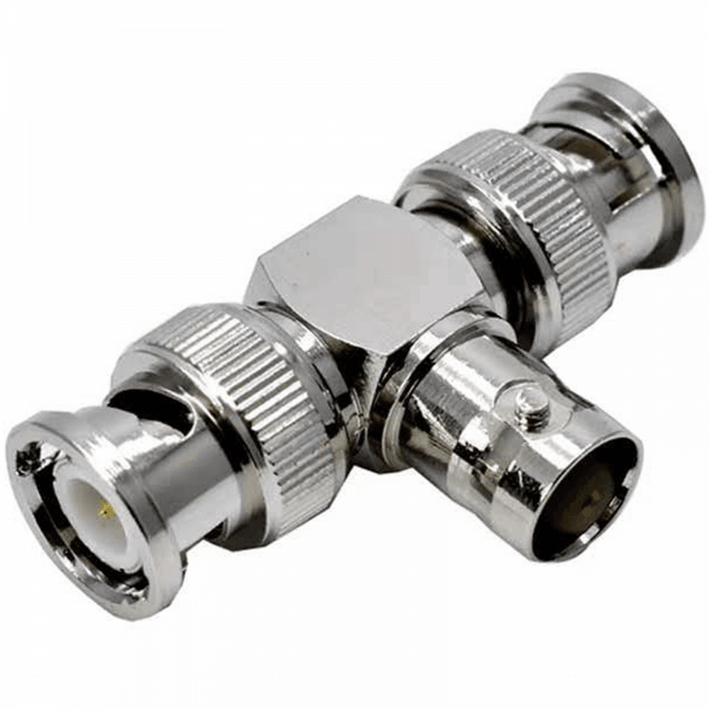 BNC Female Socket To Two Male Plugs Aerial Plug T Adapter