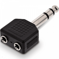 6.35mm Stereo Plug to 2 x 3.5mm Stereo Socket Adaptor