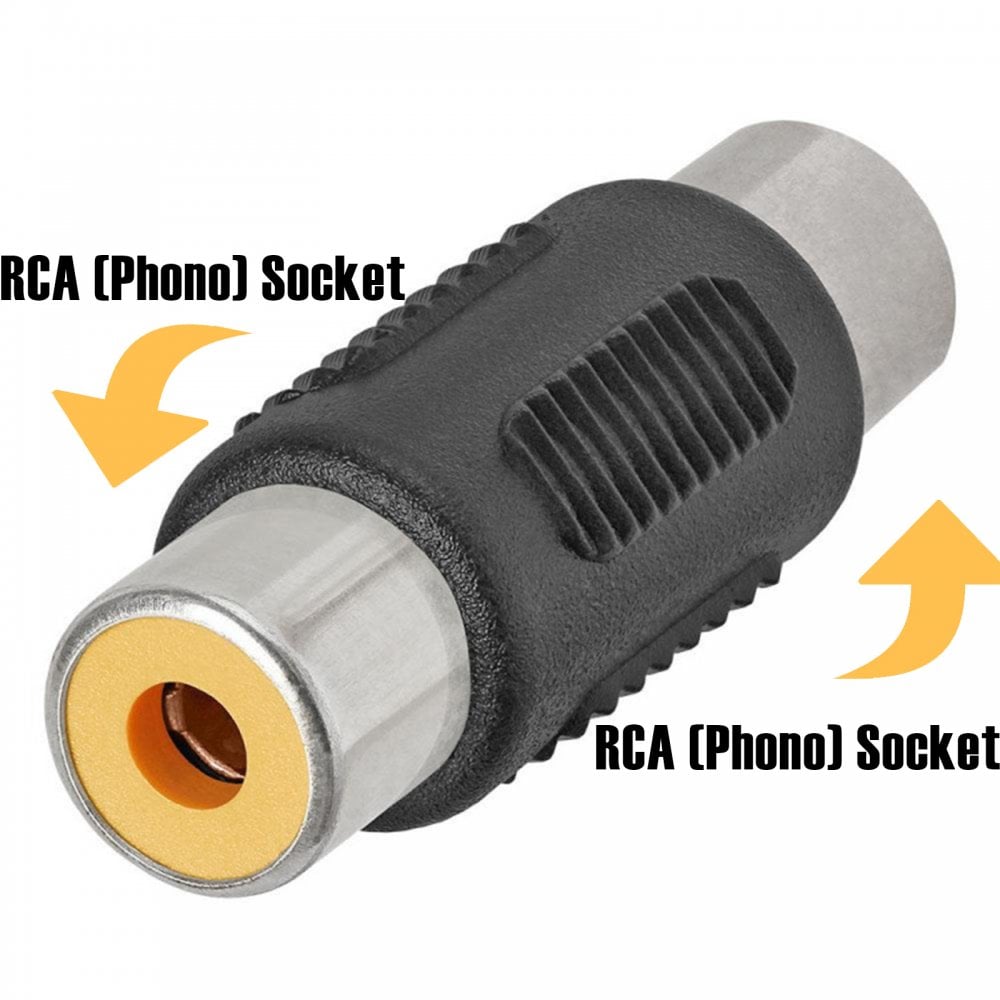RCA Phono Socket to Socket Coupler Adapter