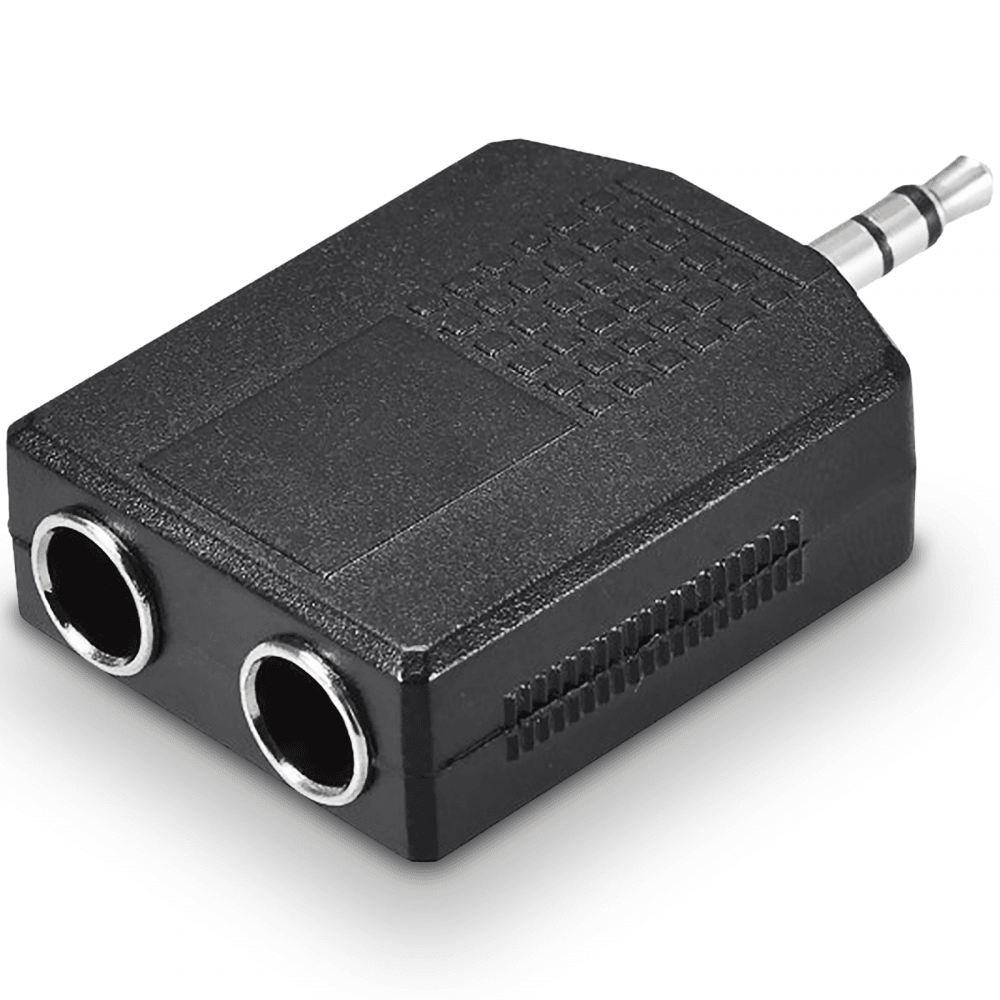 3.5mm Stereo Jack to 2 x 6.35mm 1/4" Stereo Sockets Adapter