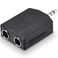 3.5mm Stereo Jack to 2 x 6.35mm 1/4" Stereo Sockets Adapter