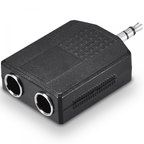 3.5mm Stereo Jack to 2 x 6.35mm 1/4" Stereo Sockets Adapter