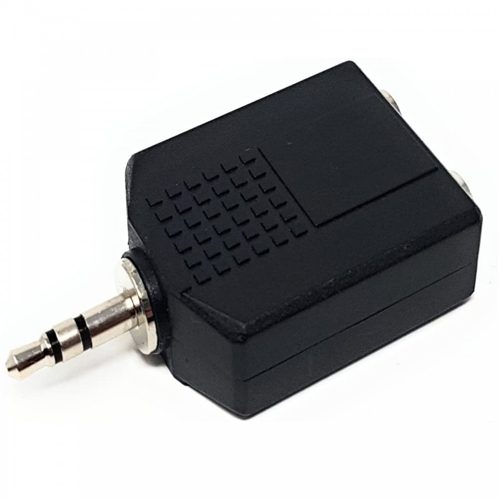 3.5mm Stereo Jack to 2 x 6.35mm 1/4" Stereo Sockets Adapter
