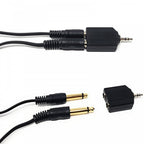 3.5mm Stereo Jack to 2 x 6.35mm 1/4" Stereo Sockets Adapter