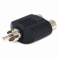 RCA Phono Male Plug to Twin RCA Phono Female Socket Adaptor