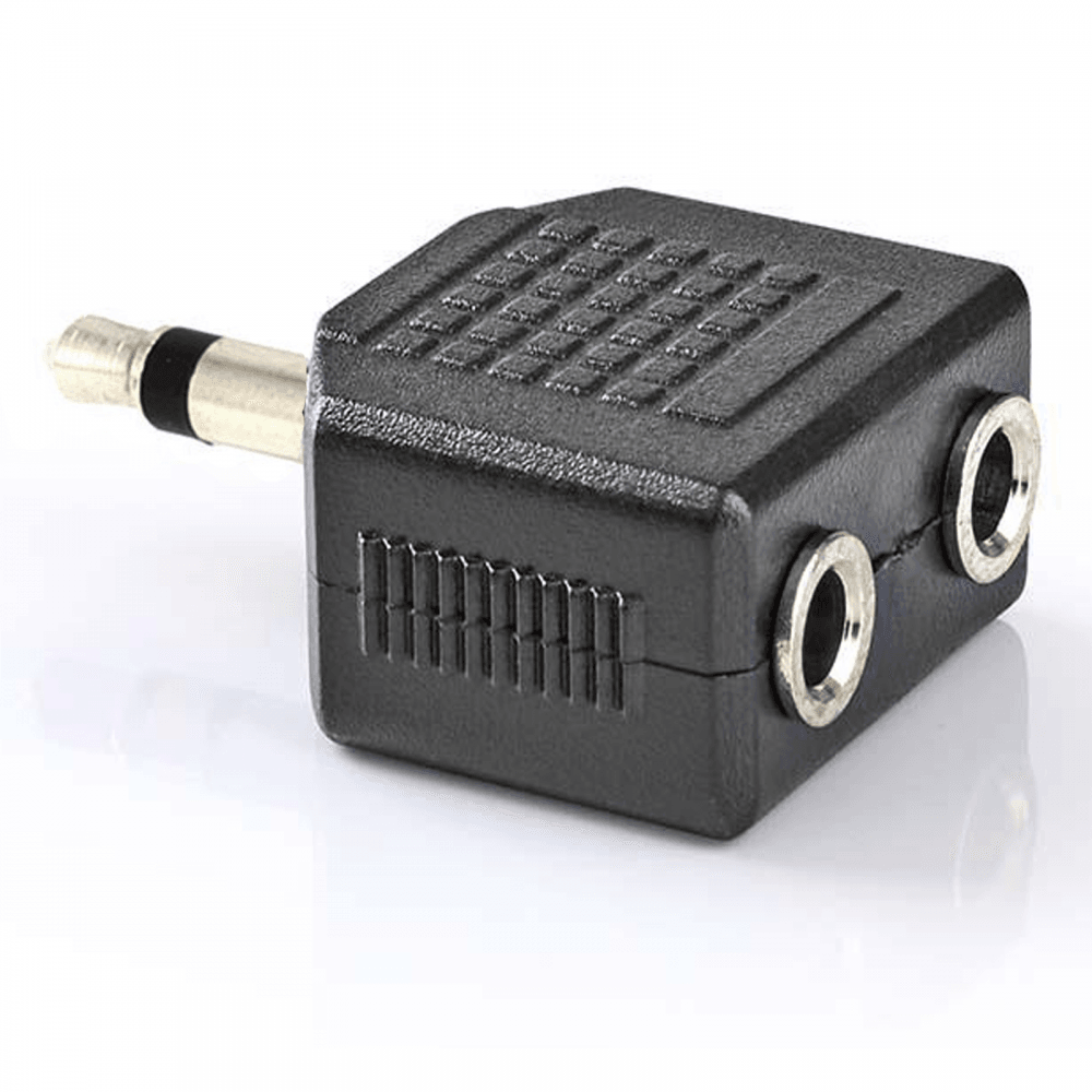 3.5mm Mono Jack to 2 x 3.5mm Mono Jack Sockets Adapter