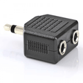 3.5mm Mono Jack to 2 x 3.5mm Mono Jack Sockets Adapter