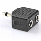3.5mm Mono Jack to 2 x 3.5mm Mono Jack Sockets Adapter