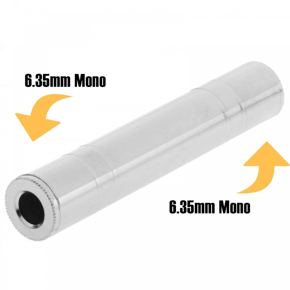 6.35mm Mono Jack Socket to Socket Coupler Adaptor