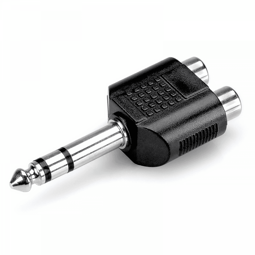 6.35mm Stereo Jack to 2 x RCA Phono Sockets Adaptor Splitter