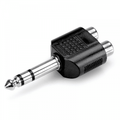 6.35mm Stereo Jack to 2 x RCA Phono Sockets Adaptor Splitter