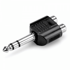 6.35mm Stereo Jack to 2 x RCA Phono Sockets Adaptor Splitter