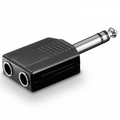 6.35mm Stereo Plug to 2 x 6.35mm Stereo Sockets Adaptor Splitter