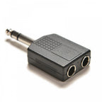 6.35mm Stereo Plug to 2 x 6.35mm Stereo Sockets Adaptor Splitter