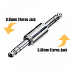 6.35mm Stereo Jack Plug to Stereo Jack Plug Coupler Adaptor
