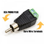 Clever Little Box RCA Phono To Terminal Screw Block Adaptor