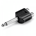 6.3mm Mono Jack to Twin Phono RCA Sockets Adaptor
