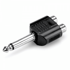 6.3mm Mono Jack to Twin Phono RCA Sockets Adaptor