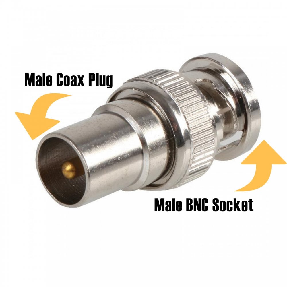 BNC Male Plug To TV Coax Male Aerial Socket Adapter
