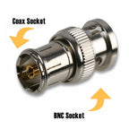 BNC Male Plug To TV Coax Female Aerial Socket Adapter