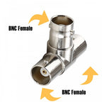 BNC Female To Two Female Socket Aerial Plug T Adapter