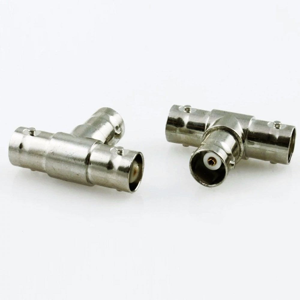 BNC Female To Two Female Socket Aerial Plug T Adapter