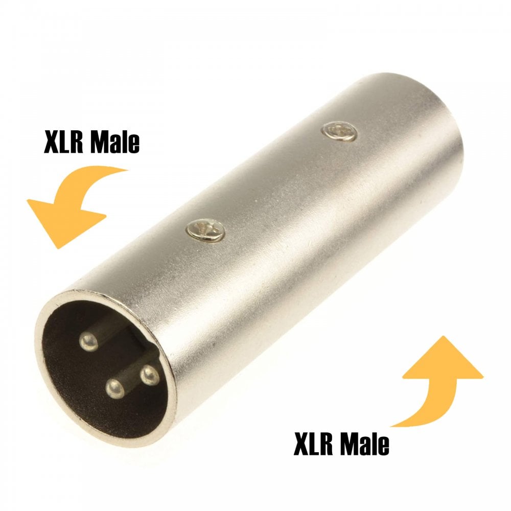 All Metal 3 Pin XLR Coupler Adaptor Male Plug to Plug