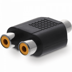 Phono RCA Socket to Twin RCA Sockets Adaptor Splitter