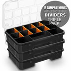 3 x 12 Compartment Boxes with Removable Dividers