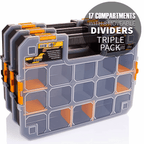 3 x 17 Compartment Heavy Duty Stackable Organiser