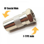 PAL Coax Male to F Type Male Plug Coaxial Adapter