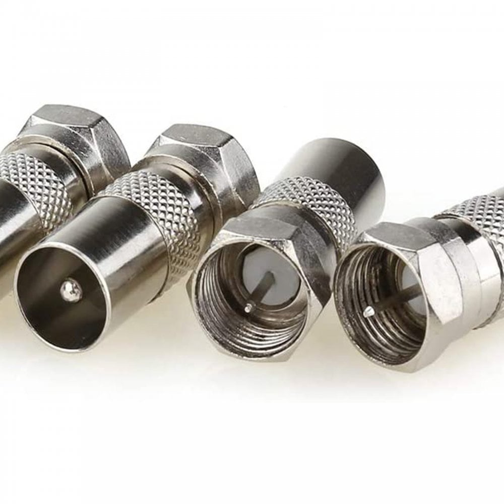 PAL Coax Male to F Type Male Plug Coaxial Adapter