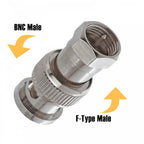 BNC Male to F Type Male Plug Coaxial Adapter