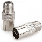 PAL Coax Female to F Type Female Plug Coaxial Adapter