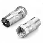 PAL Coax Female to F Type Male Plug Coaxial Adapter