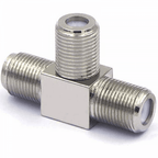 F Type Female to Twin F Type Female Plug Coaxial Adapter