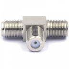 F Type Female to Twin F Type Female Plug Coaxial Adapter