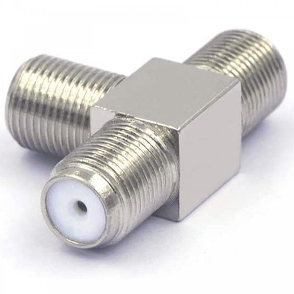 F Type Female to Twin F Type Female Plug Coaxial Adapter