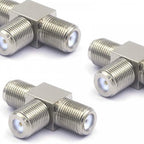 F Type Female to Twin F Type Female Plug Coaxial Adapter