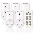 5 Way Wireless Remote Controlled Sockets