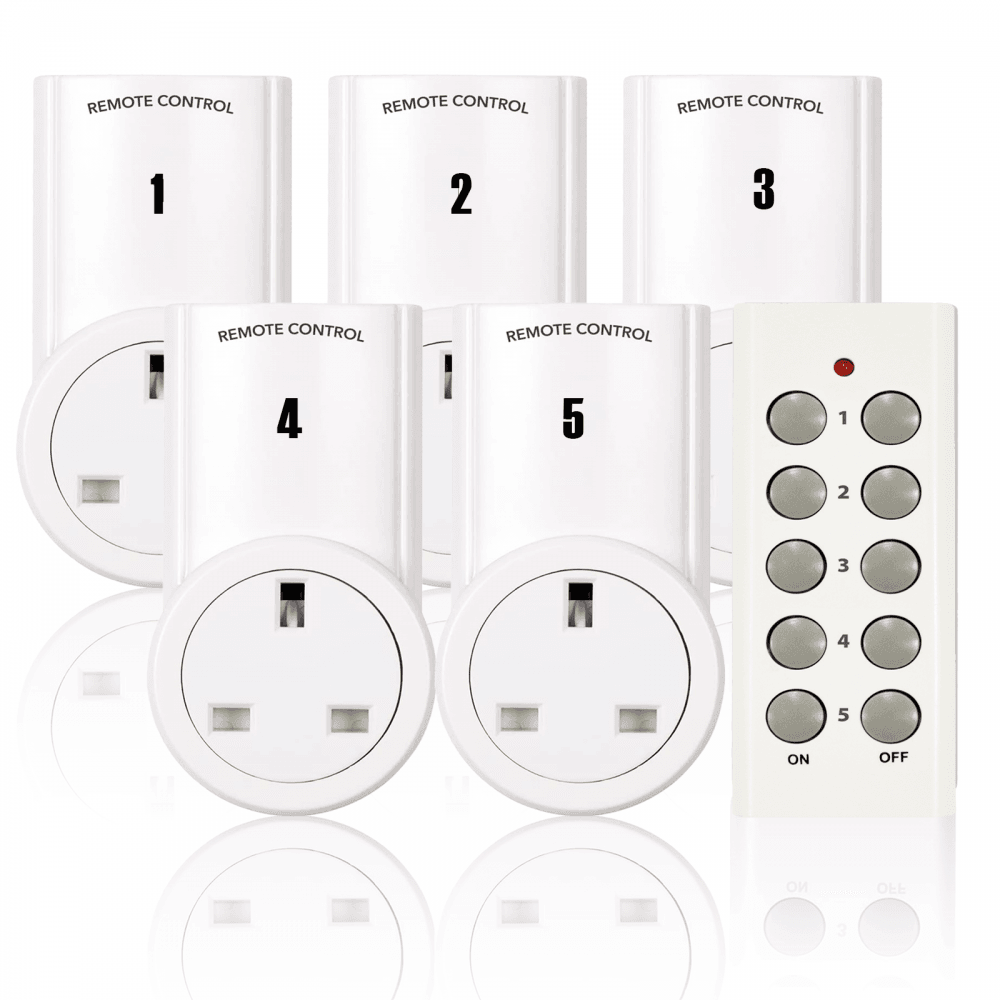 5 Way Wireless Remote Controlled Sockets