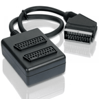 2 Way Scart Splitter Connects 2 Devices to 1 TV